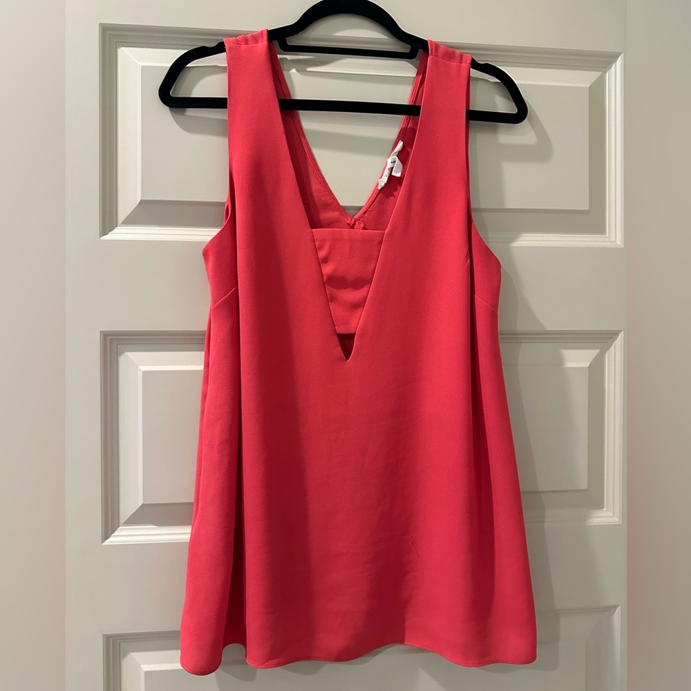 BCBGeneration Red/Coral Cutout Blouse Tank Top
